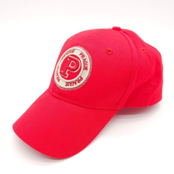 Robin Ruth Prague Souvenir Strapback Hat Adjustable Ball Cap Embroidered Red New - Picture 1 of 7